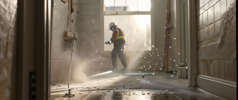 close-up-of-cutting-through-plaster-during-bathroom-renovation-dust-particles-suspended-in-the-air close-up-of-cutting-through-plaster-during-bathroom-renovation-dust-particles-suspended-in-the-air