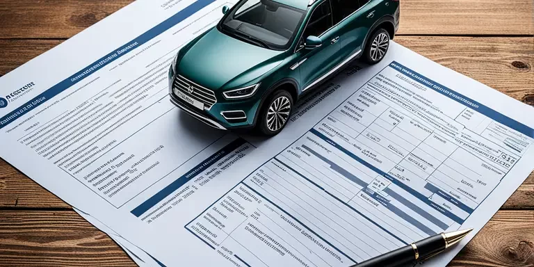 an-illustrated-finance-agreement-document-laid-out-on-a-wooden-desk-capturing-a-vehicle-as-part-of-